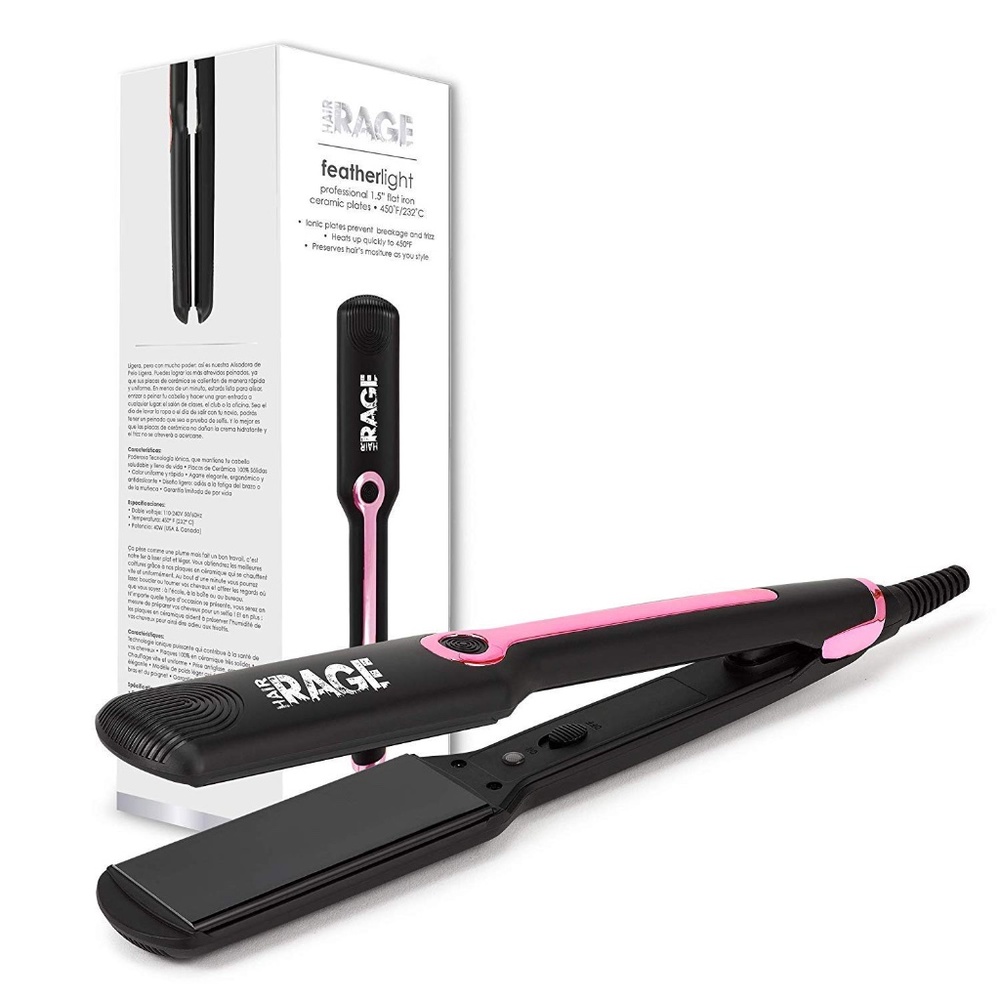 Hair Rage Feather Lite 1.5" Flat Iron | Ceramic